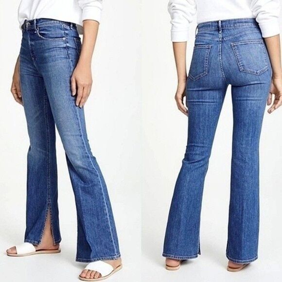 rag & bone Denim - Rag and Bone Lau Flared Legs With Slits and Raw Trim